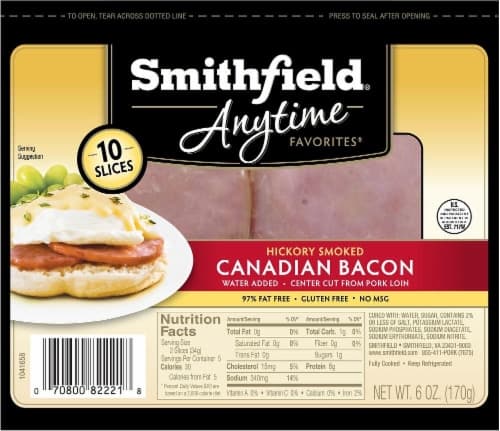 Smithfield Anytime Favorites Hickory Smoked Canadian Bacon