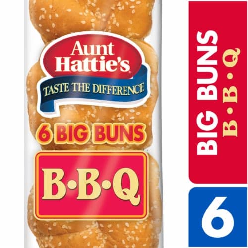 Aunt Hattie'S Big Bbq Buns Sesame Seed Hamburger Buns Bbq Bread