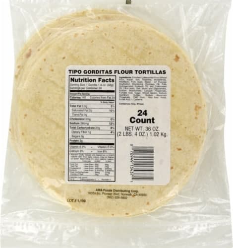 Dianas Plain Wrap Tipo Gorditas Flour Tortillas