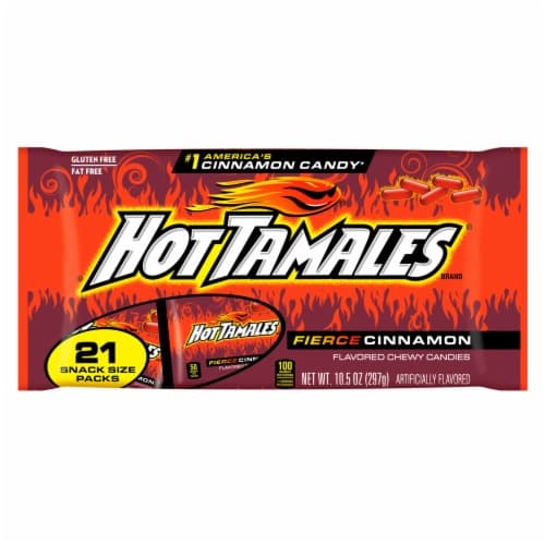 Hot Tamales Chewy Candies, Flavored, Fierce Cinnamon