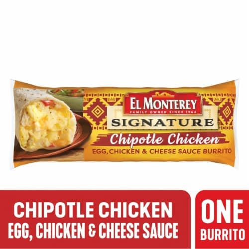 El Monterey Signature Chipotle Chicken Egg & Cheese Sauce  Breakfast Burrito