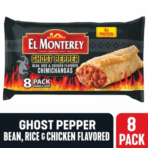 El Monterey Ghost Pepper Bean Rice And Chicken Chimichangas Family Size