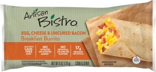 Aritsan Bistro Breakfast Burrito Egg Cheese & Uncured Bacon