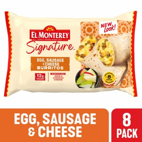 El Monterey Signature Egg Sausage & Cheese Breakfast Burritos