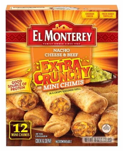 El Monterey Nacho Cheese & Beef Extra Crunchy Mini Chimis