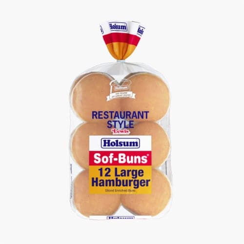 Holsum Sof-Buns Large Restaurant Style Hamburger Buns Bag