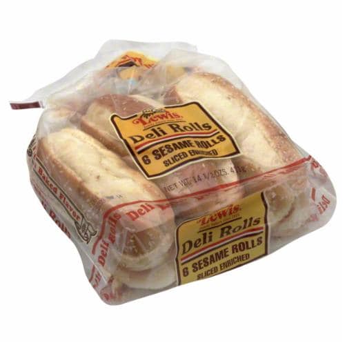 Lewis Deli Rolls Rolls, Sliced, Enriched Sesame