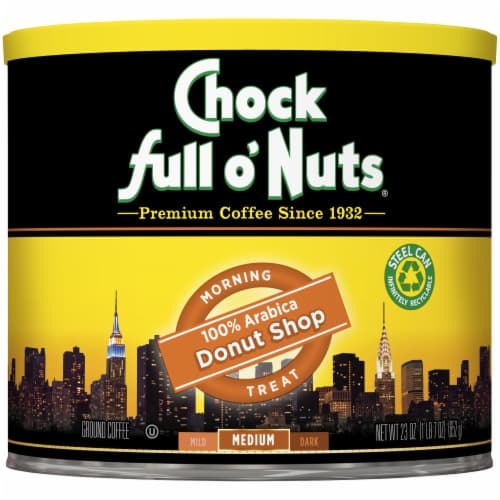 Chock Full O Nuts Coffee Ground Medium Roast Morning Treat Donut Shop Tub