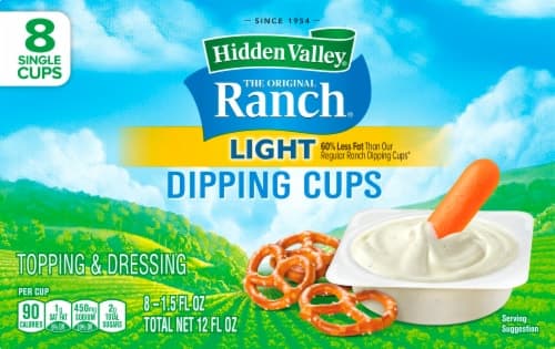 Hidden Valley The Original Ranch Dressing Light Thick & Creamy To Go Single Cups