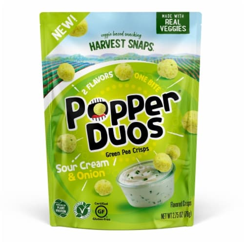 Harvest Snaps Popper Duos Sour Cream & Onion Green Pea Crisps
