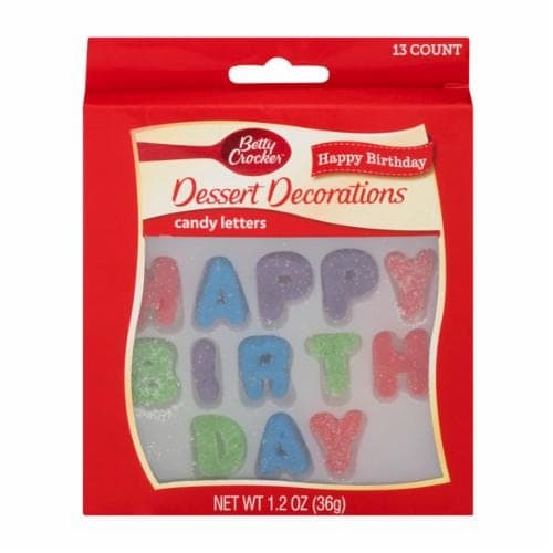 Betty Crocker Dessert Decorations Candy Letters Happy Birthday