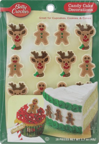 Betty Crocker Candy Cake Decorations Gingerbread Men & Reindeer