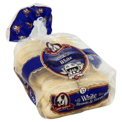 Aunt Millie'S Rolls, Brown & Serve, White, Split Top