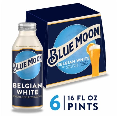 Blue Moon Belgian White Belgian White Ale Blue Moon Belgian White Wheat Beer, Craft Beer, Beer, Oz Bottles, 5.4% Abv