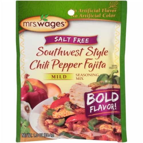 Mrs Wages Seasoning Mix, Salt Free, Southwest Style Chili Pepper Fajita, Mild