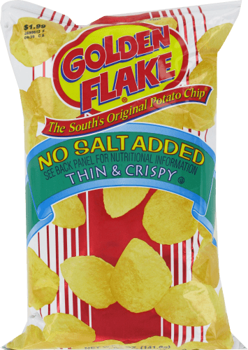 Golden Flake No Salt Added Thin & Crispy Potato Chips