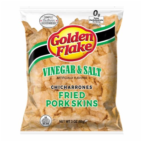 Golden Flake Chicharrones, Vinegar & Salt, Fried Pork Skins