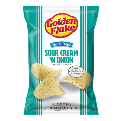 Golden Flake Potato Chips, Sour Cream 'N Onion, Thin & Crispy