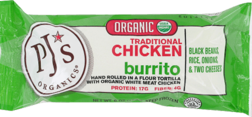 Pjs Organics Burrito, Organic, Traditional Chicken