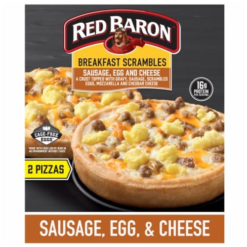 Red Baron Pizza Deep Dish Singles Pizzas Breakfast Sausage Scramble