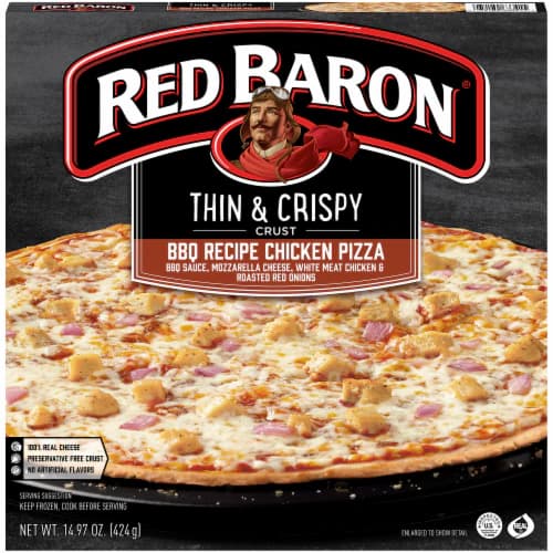 Red Baron Pizza, Thin & Crispy Crust, Bbq Style Chicken