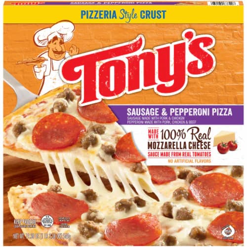 Tonys Pizza, Pizzeria Style Crust, Sausage & Pepperoni