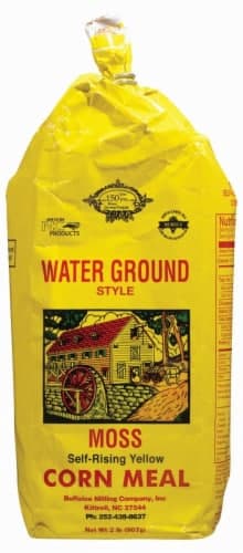 Buffaloe Milling Moss Corn Meal, Yellow, Self-Rising, Water Ground Style