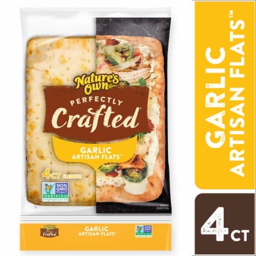 Nature'S Own Perfectly Crafted Garlic Artisan Flats, Garlic Non-Gmo Flatbread