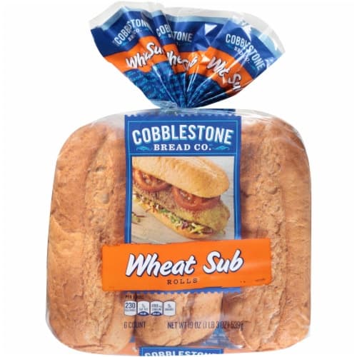 Cobblestone Bread Sub Rolls, Wheat