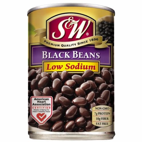 S&W Beans Black 50% Less Sodium