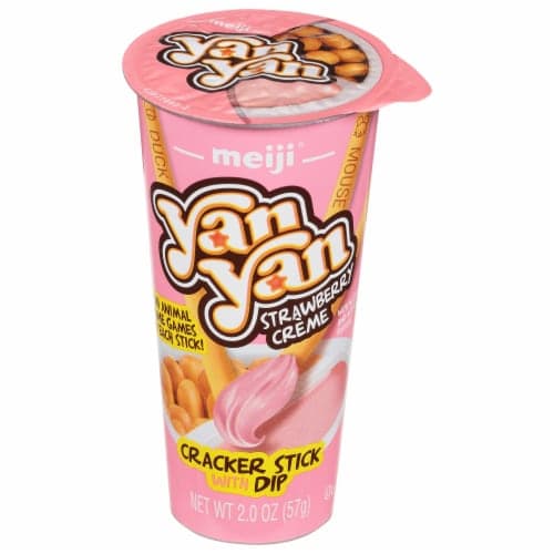 Meiji Yanyan Strawberry Creme Cracker Sticks With Dip