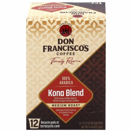 Don Franciscos Coffee Family Reserve Coffee Single Serve Medium Roast Kona Blend