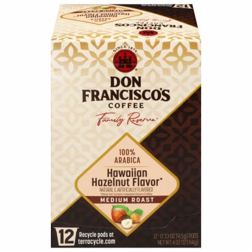 Don Franciscos Coffee Family Reserve Coffee Single Serve Medium Hawaiian Hazelnut