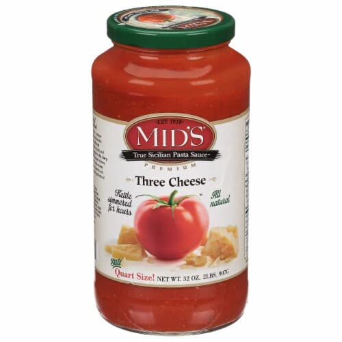 Mid'S Pasta Sauce, All Natural, Premium, Three Cheese