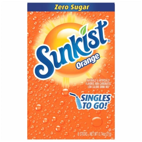 Sunkist Dink Mix Singles To Go Low Calorie Orange