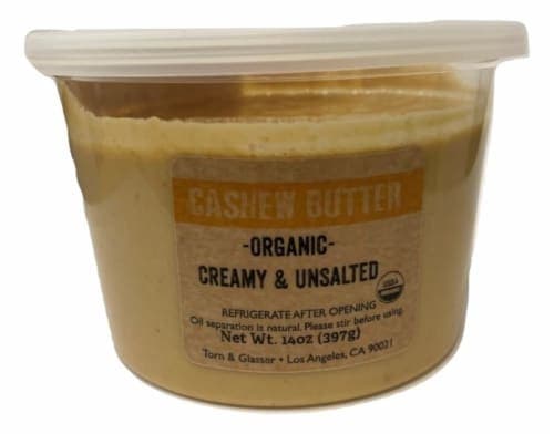 Torn & Glasser Organic Creamy & Unsalted Cashew Butter