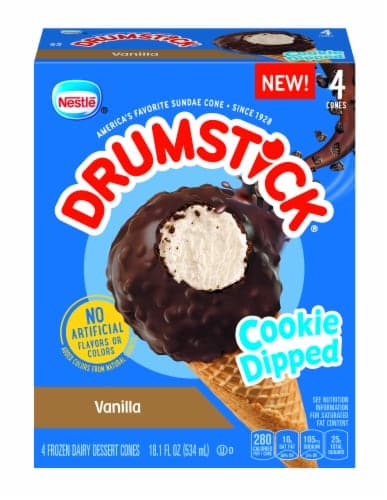 Drumstick Cookie Dipped Vanilla Sundae Cones