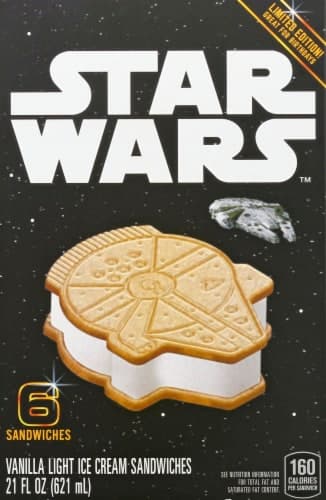 Star Wars Ice Cream Sandwiches, Vanilla, Light