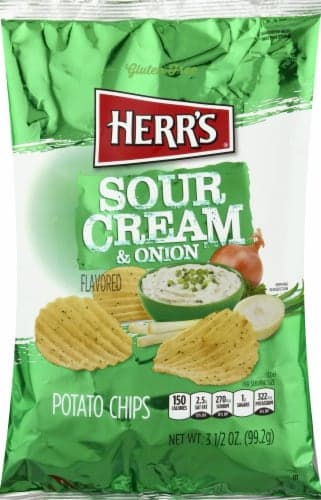 Herr'S Gluten Free Sour Cream & Onion Flavored Potato Chips
