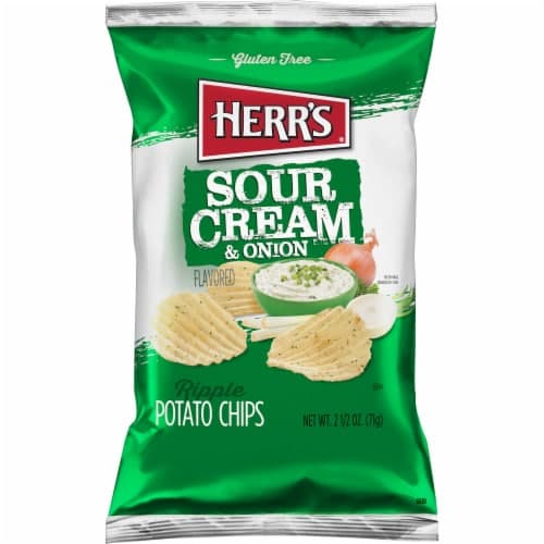 Herr'S Potato Chips, Sour Cream & Onion Flavored, Ripple