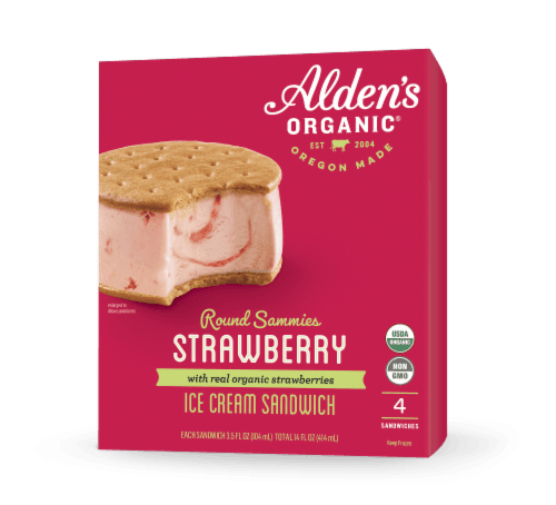 Alden'S Organic Strawberry Ice Cream Sandwiches