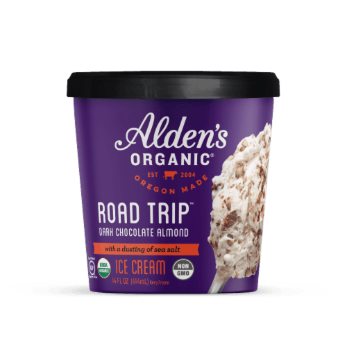 Aldens Ice Cream Dark Chocolate Almond Organic