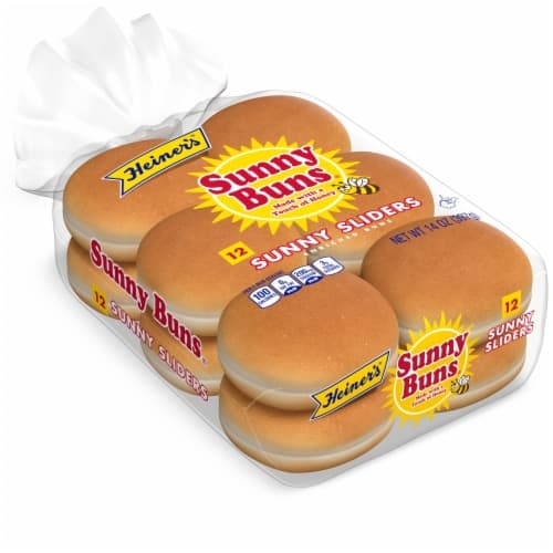 Heiners Buns, Enriched Party, Sliced