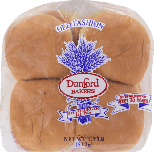 Dunford Bakers White Hamburger Buns