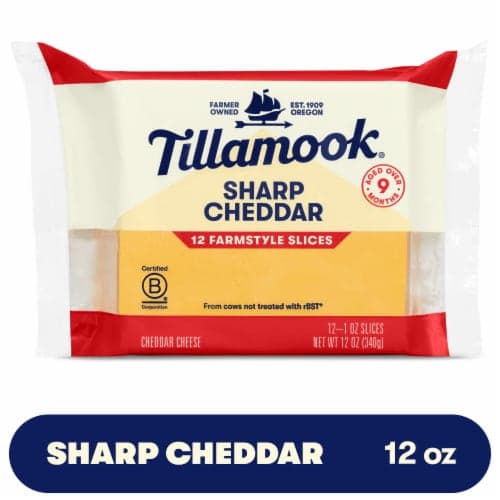 Tillamook Sharp Cheddar Farmstyle Thick Cut Cheese Slices