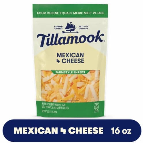 Tillamook Farmstyle Thick Cut Mexican 4 Cheese Blend Shredded Cheese