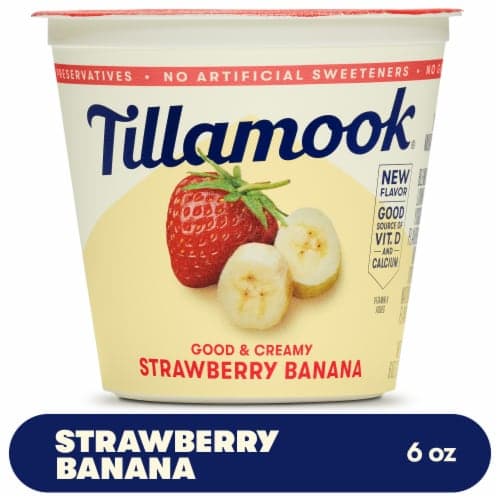 Tillamook Good And Creamy Strawberry Banana Low Fat Yogurt