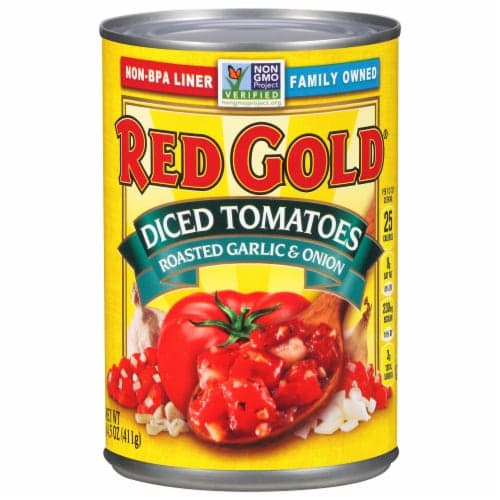 Red Gold Diced Roasted Garlic & Onions Tomatoes