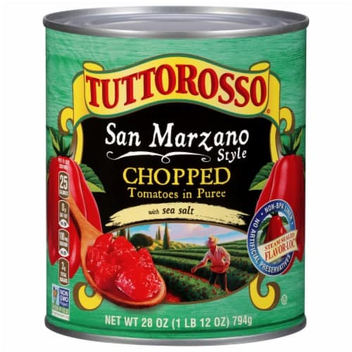 Tuttorosso Tomatoes In Puree Chopped San Marzano Style With Sea Salt