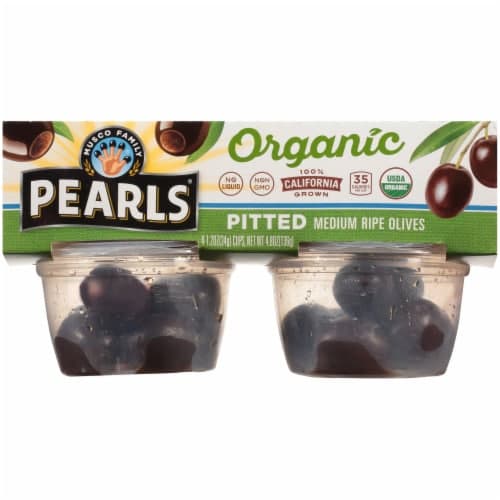 Pearls Olives, Organic, Medium Ripe, Pitted